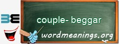WordMeaning blackboard for couple-beggar